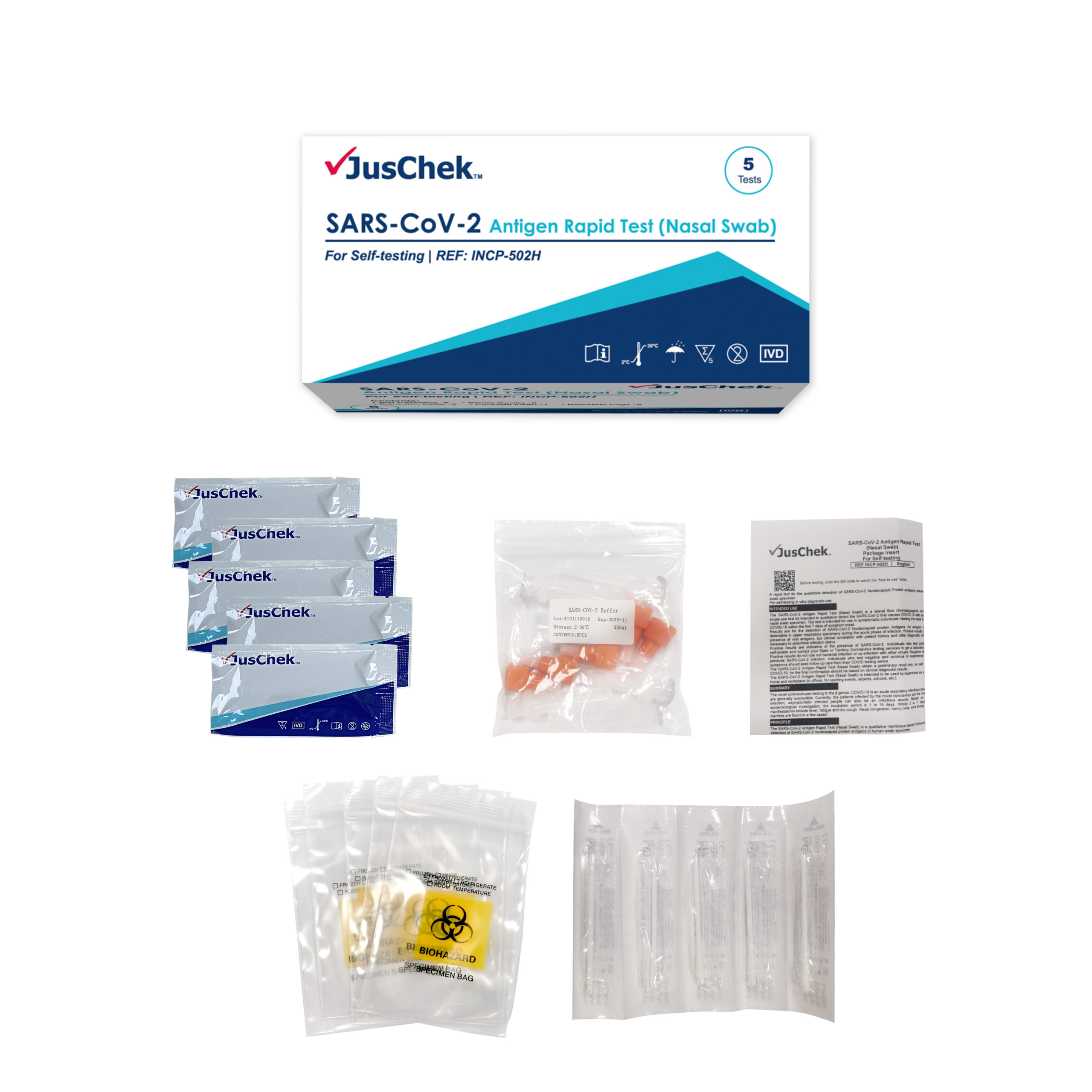 Product of covid rapid test kit, all the content has been displayed